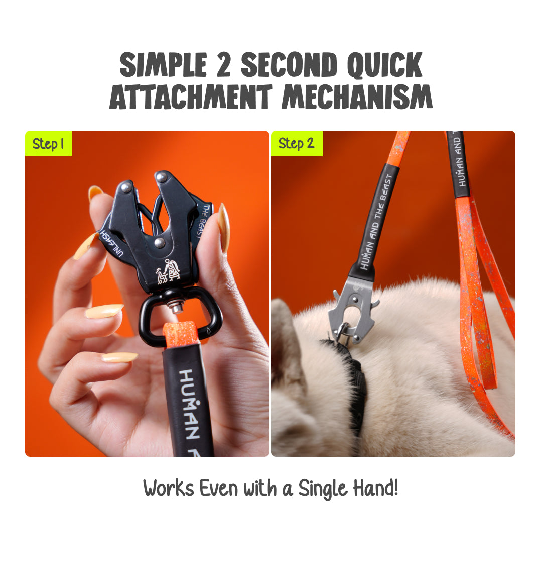 India's First Super Leash Made with Biothane USA Webbing  - Hunter Orange