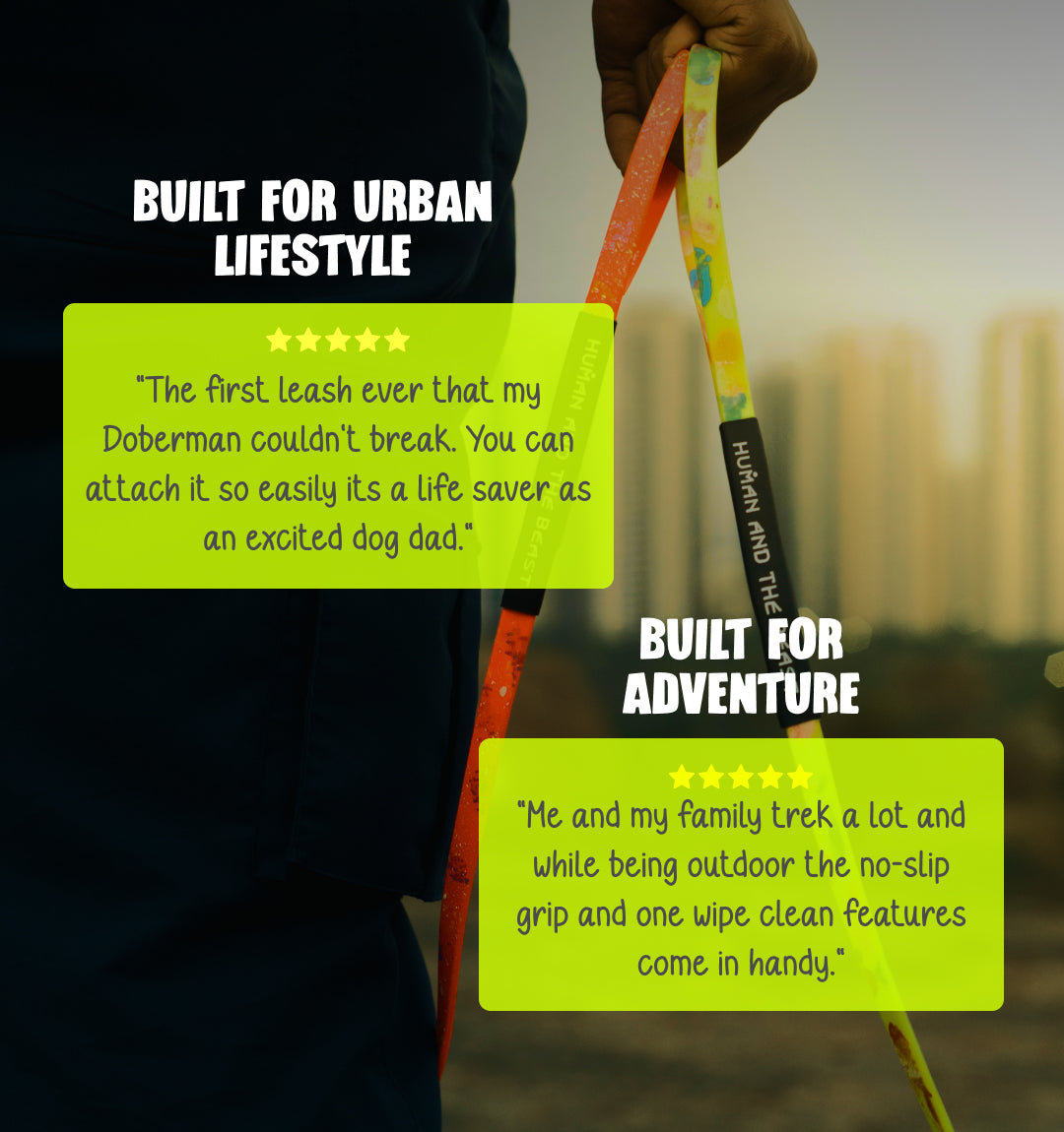 India's First Super Leash Made with Biothane USA Webbing  - Hunter Orange